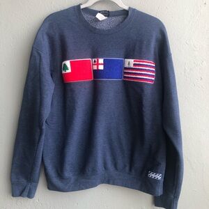 Paul Landry Crew Sweatshirt Size Medium Blue